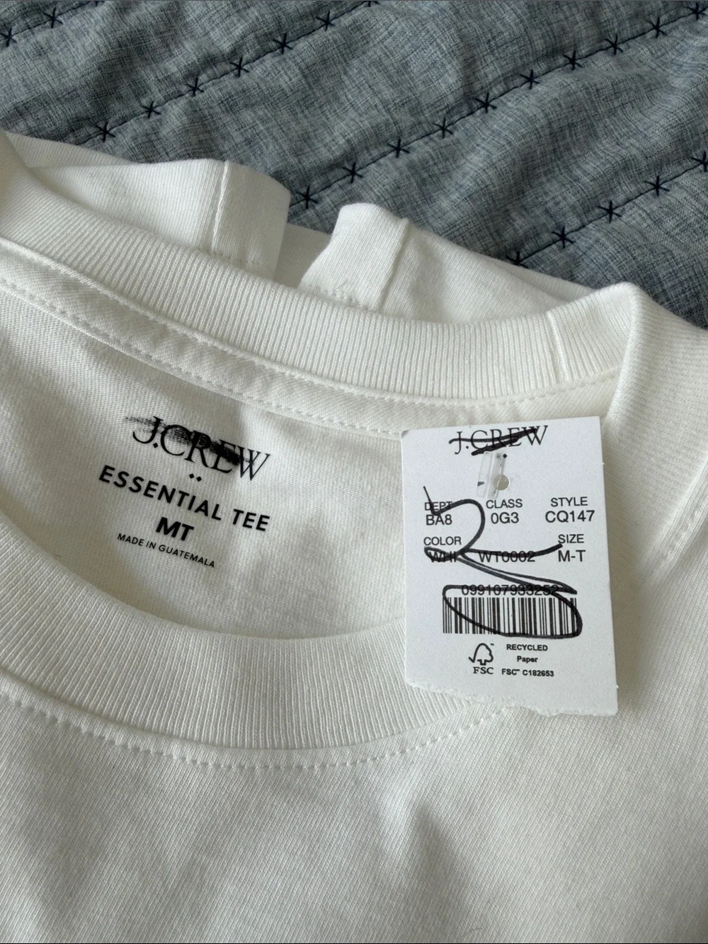 J.Crew Factory Essential Tee Men’s Medium Tall White Crewneck T-Shirt NWT